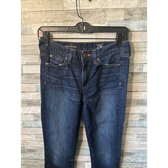 Women’s J.crew Denim Jeans Mid rise Toothpick Dark Wash Size 26 - Picture 4 of 16
